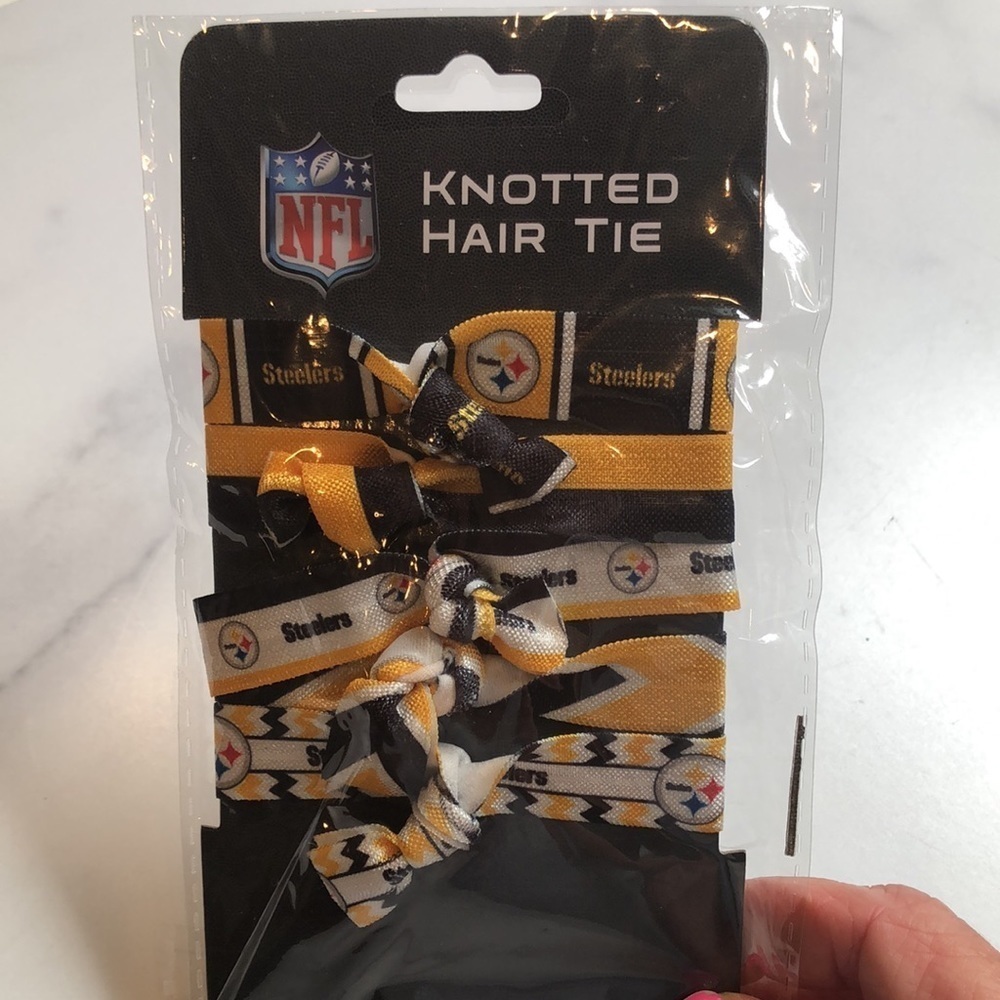 Steelers Girls Women’s 5 Pack Elastic Pony Tail Holders Hair Ties New in Package